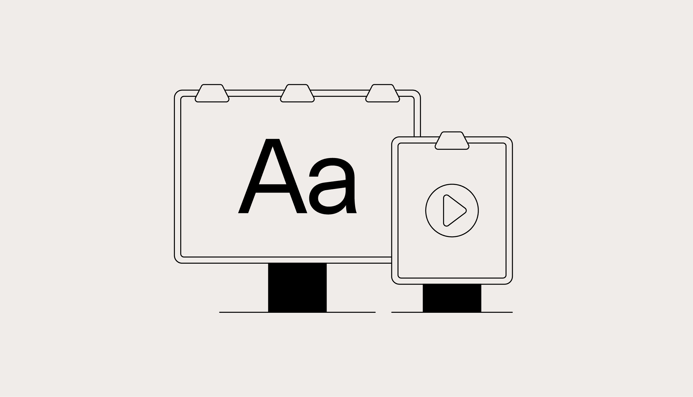 Illustration representing the Video license for using Sale Character fonts in Digital billboards or Digital platforms.